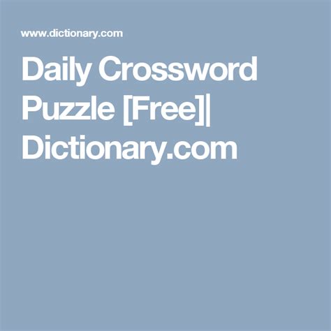 crossword dictionary|Daily Crossword Puzzles 